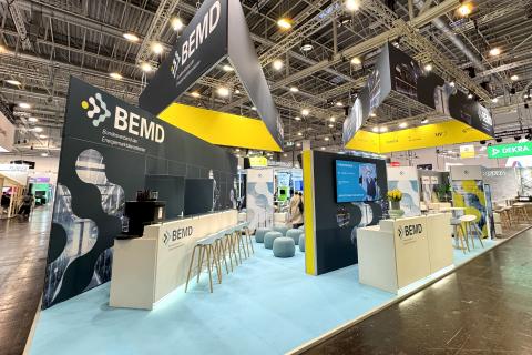 Ansicht des Gemeinschaftsstands des Bundesverbands der Energiemarktdienstleister (BEMD) auf der E-world energy & water 2026