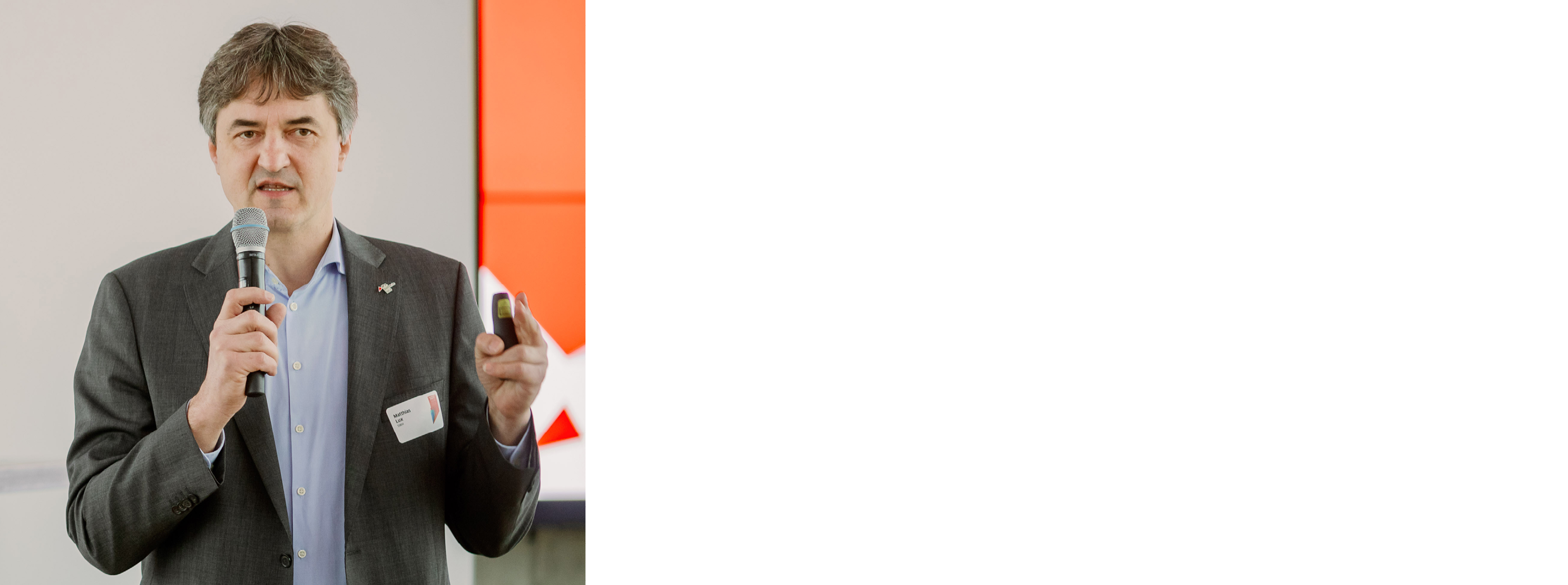 SWH-Geschäftsführer Matthias Lux eröffnet die Tagung mit einem Einblick in die Bilanzen der SWH Gruppe.